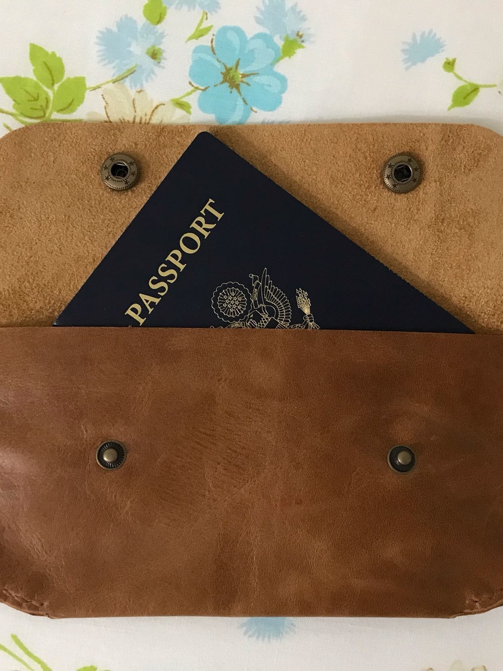 Handmade Genuine Leather Clutch Wallet - Tan/Brown